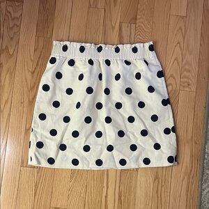 J. Crew Black and White Polka Dot Mini Skirt